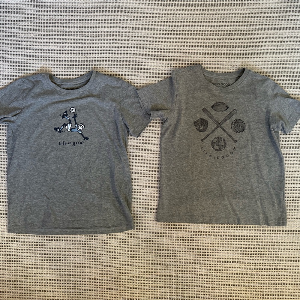 Life is Good Grey Shirts 2 for 1 Bundle. Size L (10)
